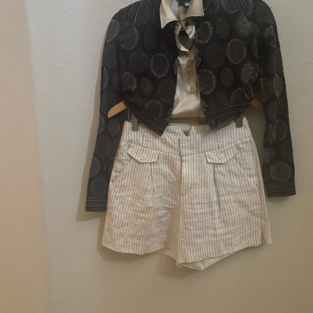 Top,shorts and cropped Cardigan
